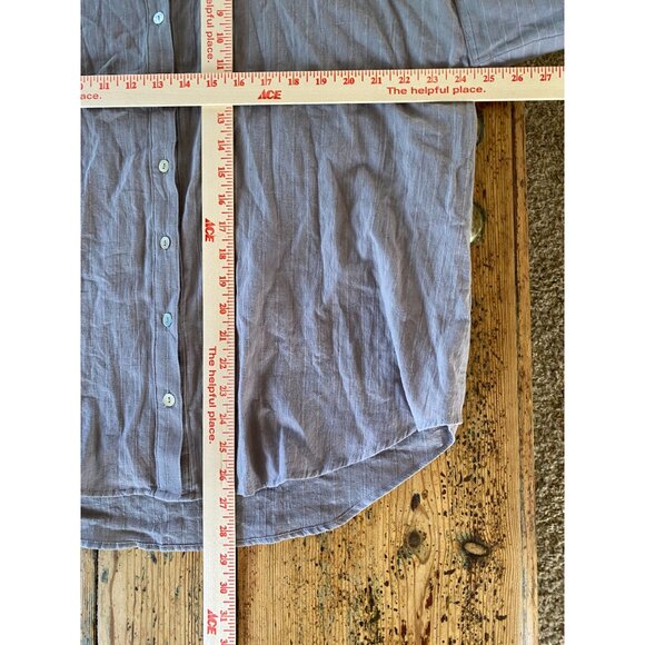 NWT Fun2Fun Womens Gretchen‎ Grey Button-Up Shirt M 100% Cotton Short Sleeve - Picture 6 of 6